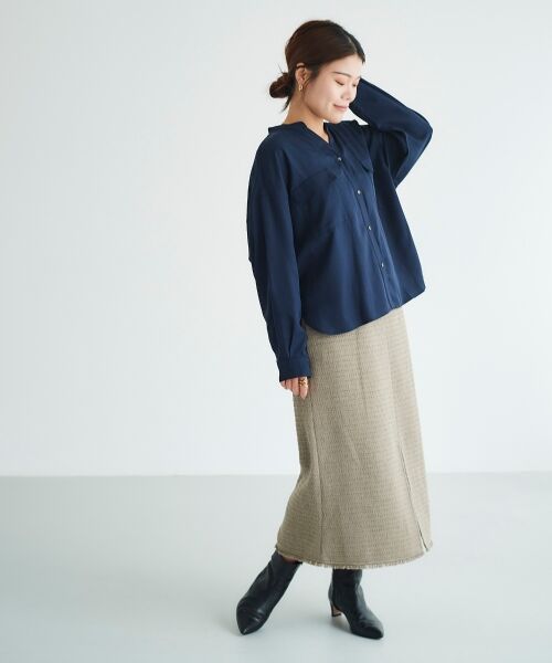 le.coeur blanc / ルクールブラン ロング・マキシ丈スカート | ツイードフリンジストレートスカート | 詳細5