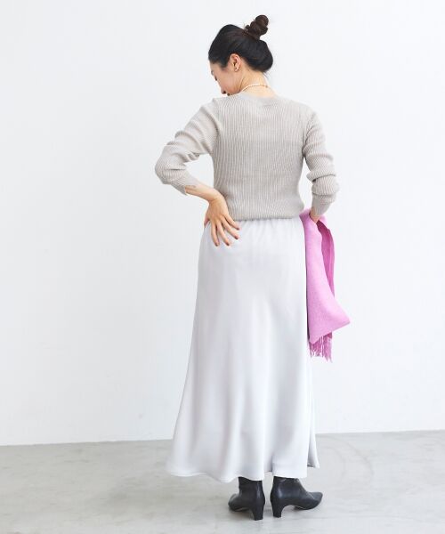 le.coeur blanc / ルクールブラン ロング・マキシ丈スカート | サテンナロースカート | 詳細30