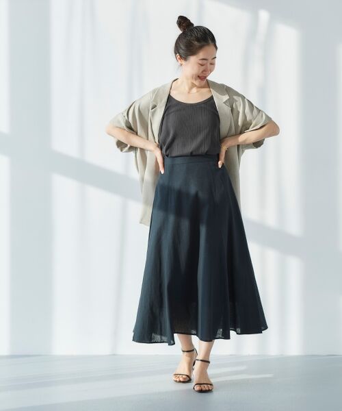 le.coeur blanc / ルクールブラン タンクトップ | 《手洗い可能》ランダムテレコUネックタンク | 詳細10