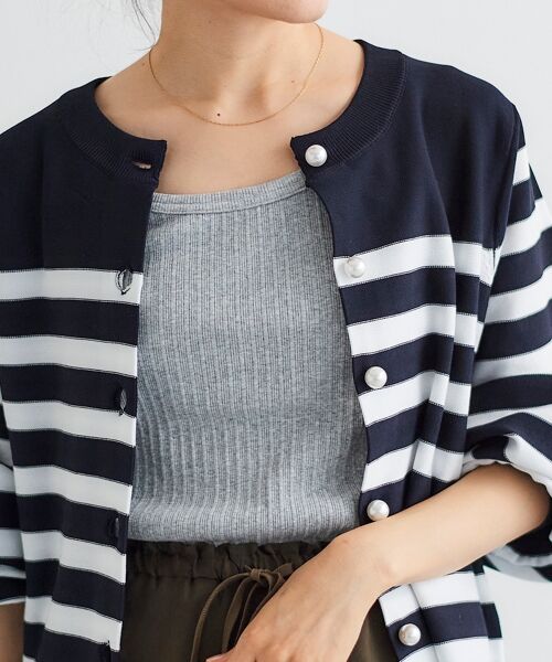 le.coeur blanc / ルクールブラン タンクトップ | 《手洗い可能》ランダムテレコUネックタンク | 詳細14