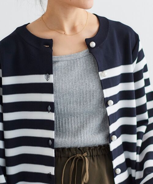 le.coeur blanc / ルクールブラン タンクトップ | 《手洗い可能》ランダムテレコUネックタンク | 詳細15