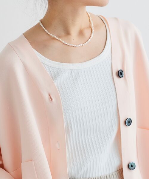 le.coeur blanc / ルクールブラン タンクトップ | 《手洗い可能》ランダムテレコUネックタンク | 詳細19