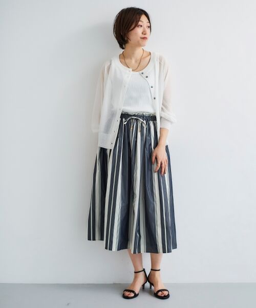 le.coeur blanc / ルクールブラン タンクトップ | 《手洗い可能》ランダムテレコUネックタンク | 詳細21