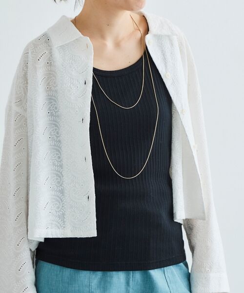 le.coeur blanc / ルクールブラン タンクトップ | 《手洗い可能》ランダムテレコUネックタンク | 詳細24