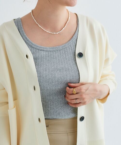 le.coeur blanc / ルクールブラン タンクトップ | 《手洗い可能》ランダムテレコUネックタンク | 詳細4