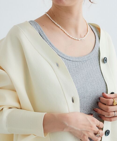 le.coeur blanc / ルクールブラン タンクトップ | 《手洗い可能》ランダムテレコUネックタンク | 詳細5