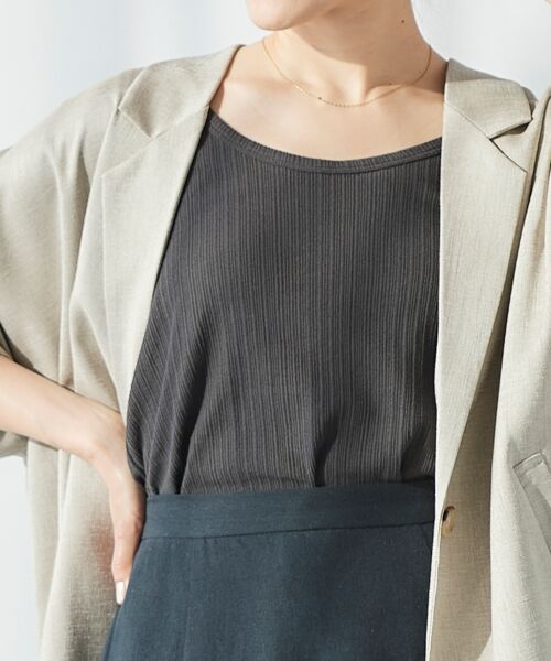 le.coeur blanc / ルクールブラン タンクトップ | 《手洗い可能》ランダムテレコUネックタンク | 詳細9