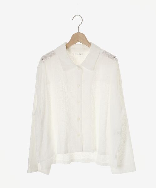 le.coeur blanc / ルクールブラン シャツ・ブラウス | ペイズリー刺繍ショートシャツ | 詳細1