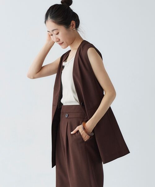 le.coeur blanc / ルクールブラン ベスト | リネンライクツイルベスト | 詳細10