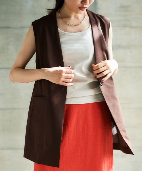 le.coeur blanc / ルクールブラン ベスト | リネンライクツイルベスト | 詳細2