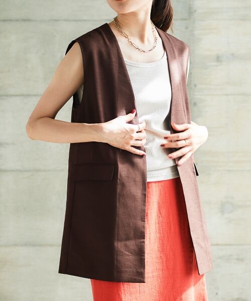 le.coeur blanc / ルクールブラン ベスト | リネンライクツイルベスト | 詳細3