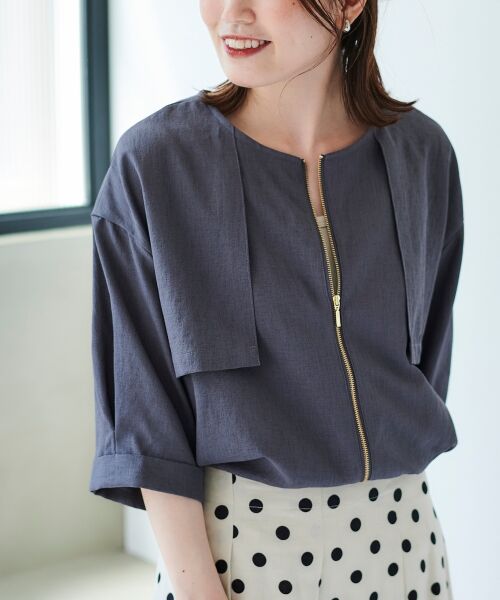 le.coeur blanc / ルクールブラン ブルゾン | 《手洗い可能》リネンライクライトブルゾン | 詳細2