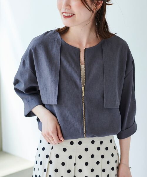 le.coeur blanc / ルクールブラン ブルゾン | 《手洗い可能》リネンライクライトブルゾン | 詳細3