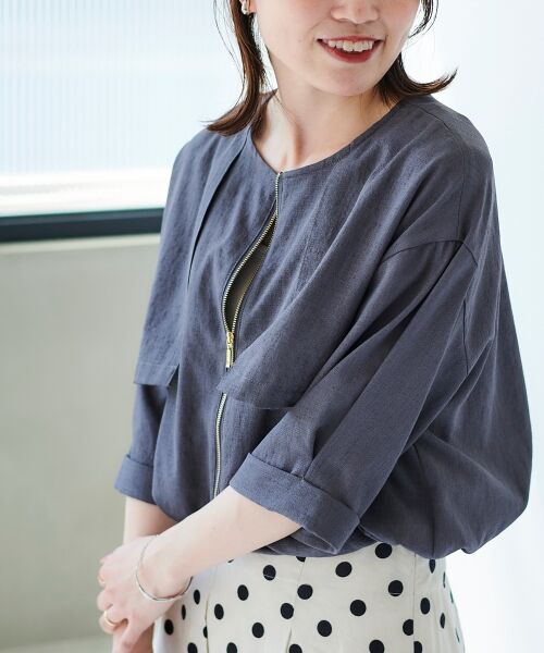 le.coeur blanc / ルクールブラン ブルゾン | 《手洗い可能》リネンライクライトブルゾン | 詳細4