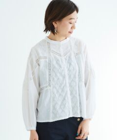 le.coeur blanc / ルクールブラン その他トップス | 《手洗い可能》Fanaka ミックス刺しゅう前釦ブラウス