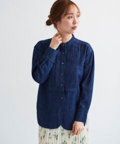 le.coeur blanc / ルクールブラン シャツ・ブラウス | フロントタックノーカラーデニムシャツ
