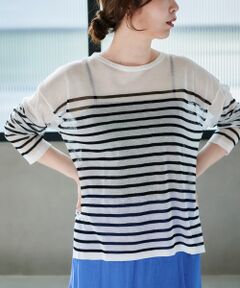 le.coeur blanc / ルクールブラン ニット・セーター | 《手洗い可能》シアーニットプルオーバー