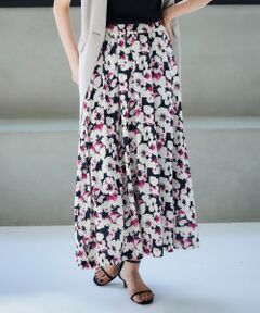 le.coeur blanc / ルクールブラン ロング・マキシ丈スカート | 《手洗い可能》フラワープリントギャザースカート