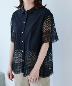 le.coeur blanc / ルクールブラン シャツ・ブラウス | ヘムレース切替シャツ