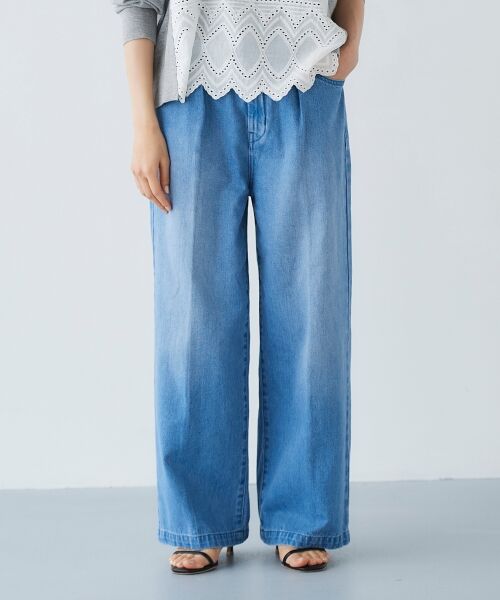 デニム　新品　ルクールブラン カーブラインデニムパンツ/le.coeur blanc(ルクールブラン