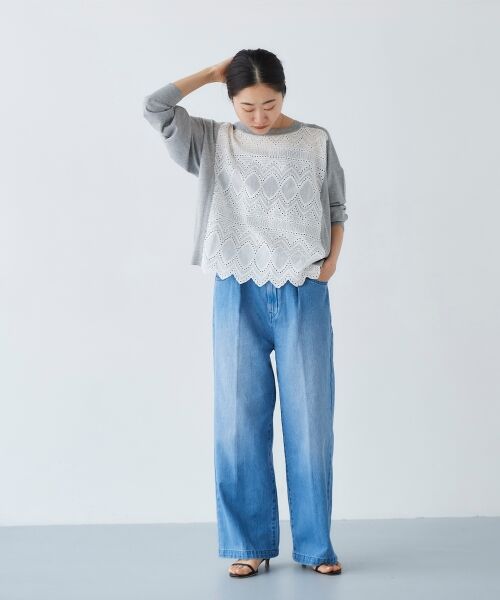 le.coeur blanc / ルクールブラン デニムパンツ | タックワイドデニムパンツ | 詳細24