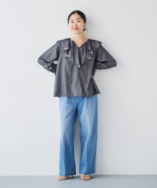 le.coeur blanc / ルクールブラン デニムパンツ | タックワイドデニムパンツ | 詳細29