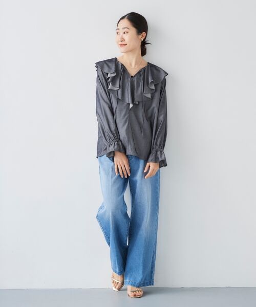 le.coeur blanc / ルクールブラン デニムパンツ | タックワイドデニムパンツ | 詳細30