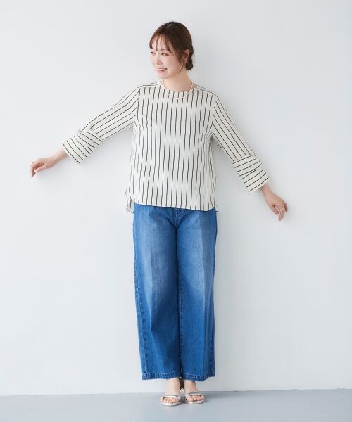 le.coeur blanc / ルクールブラン デニムパンツ | タックワイドデニムパンツ | 詳細6