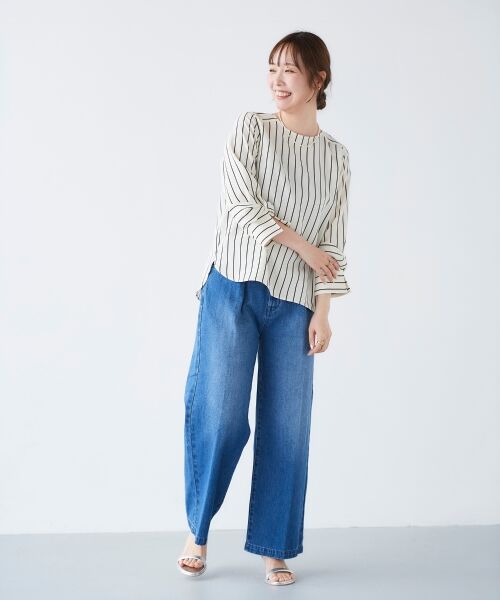 le.coeur blanc / ルクールブラン デニムパンツ | タックワイドデニムパンツ | 詳細7