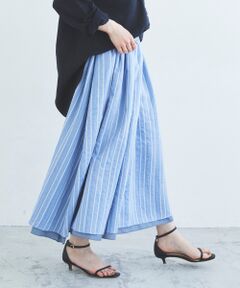 《WEB限定アイテム》シアーストライプリバーシブルスカート