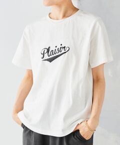 《手洗い可能》Plaisir発泡プリントロゴTシャツ