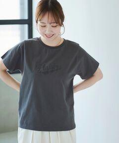 le.coeur blanc / ルクールブラン Tシャツ | 《手洗い可能》Plaisir発泡プリントロゴTシャツ