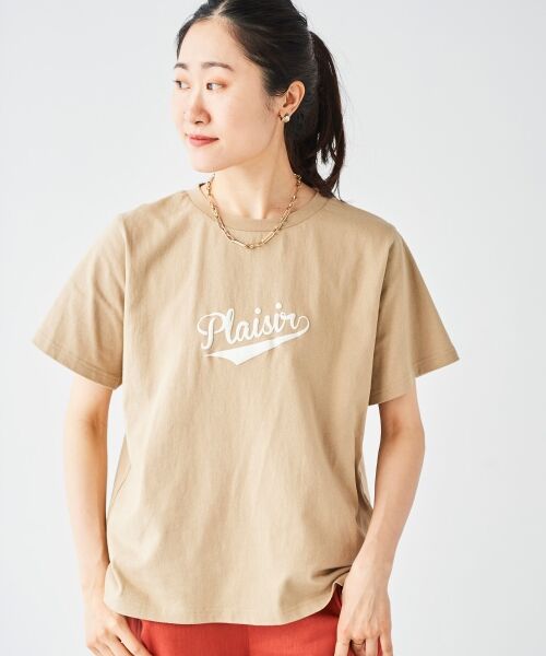 le.coeur blanc / ルクールブラン Tシャツ | 《手洗い可能》Plaisir発泡プリントロゴTシャツ | 詳細2