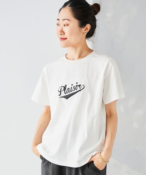 le.coeur blanc / ルクールブラン Tシャツ | 《手洗い可能》Plaisir発泡プリントロゴTシャツ | 詳細23