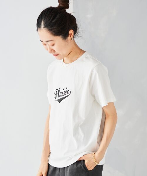 le.coeur blanc / ルクールブラン Tシャツ | 《手洗い可能》Plaisir発泡プリントロゴTシャツ | 詳細24