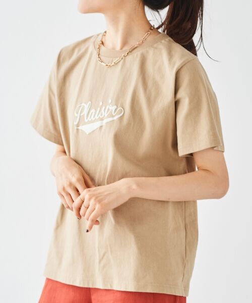 le.coeur blanc / ルクールブラン Tシャツ | 《手洗い可能》Plaisir発泡プリントロゴTシャツ | 詳細3