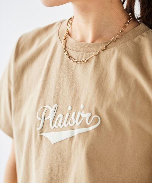 le.coeur blanc / ルクールブラン Tシャツ | 《手洗い可能》Plaisir発泡プリントロゴTシャツ | 詳細4