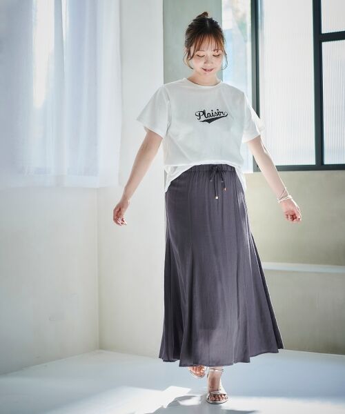 le.coeur blanc / ルクールブラン Tシャツ | 《手洗い可能》Plaisir発泡プリントロゴTシャツ | 詳細9