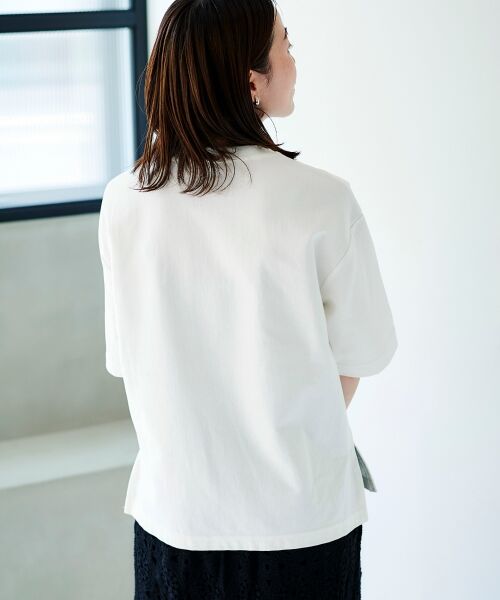 le.coeur blanc / ルクールブラン Tシャツ | 《手洗い可能》EUPHORIE刺繍ロゴTシャツ | 詳細14