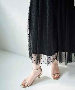 le.coeur blanc / ルクールブラン ロング・マキシ丈スカート | Perle Peche ドットチュールレースキリカエスカート