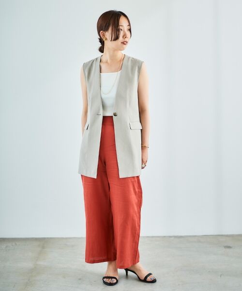 le.coeur blanc / ルクールブラン その他パンツ | 《手洗い可能》麻ワイドクロップドパンツ | 詳細12