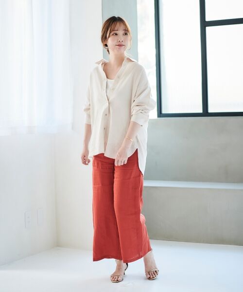 le.coeur blanc / ルクールブラン その他パンツ | 《手洗い可能》麻ワイドクロップドパンツ | 詳細2