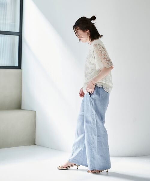 le.coeur blanc / ルクールブラン その他パンツ | 《手洗い可能》麻ワイドクロップドパンツ | 詳細20