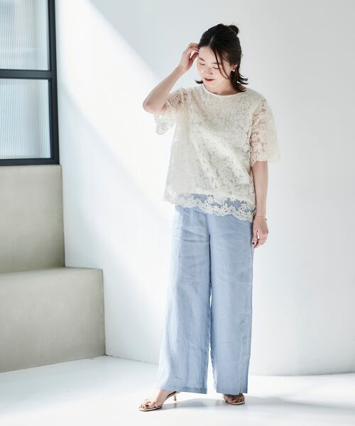 le.coeur blanc / ルクールブラン その他パンツ | 《手洗い可能》麻ワイドクロップドパンツ | 詳細23