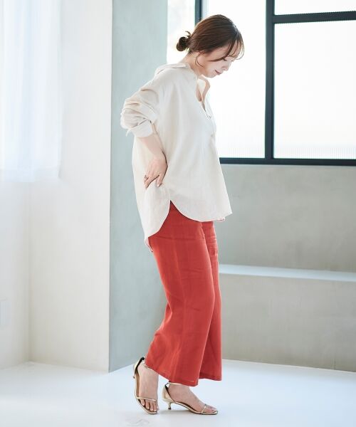 le.coeur blanc / ルクールブラン その他パンツ | 《手洗い可能》麻ワイドクロップドパンツ | 詳細4