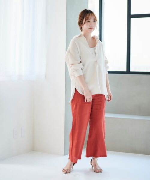 le.coeur blanc / ルクールブラン その他パンツ | 《手洗い可能》麻ワイドクロップドパンツ | 詳細6