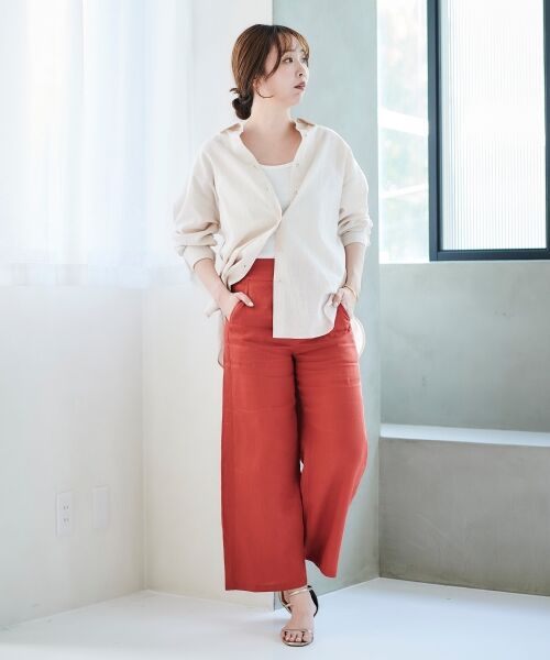 le.coeur blanc / ルクールブラン その他パンツ | 《手洗い可能》麻ワイドクロップドパンツ | 詳細9