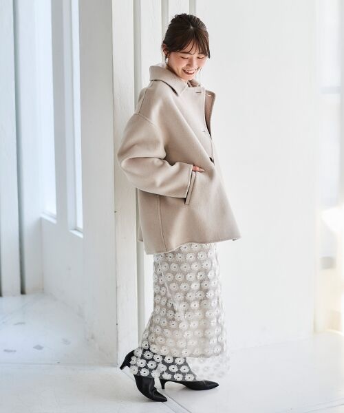 le.coeur blanc / ルクールブラン その他アウター | リバーオープンカラーミドルコート | 詳細14