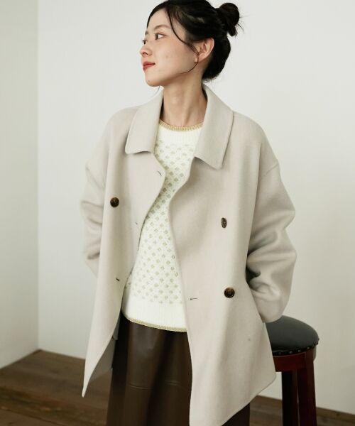 le.coeur blanc / ルクールブラン その他アウター | リバーオープンカラーミドルコート | 詳細7