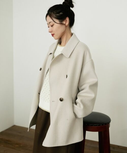 le.coeur blanc / ルクールブラン その他アウター | リバーオープンカラーミドルコート | 詳細8